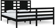 Rám postele černý masivní borovice 180 × 200 cm Super King, 3104302 - Postel