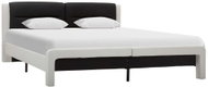 Bed frame black and white artificial leather 140x200 cm - Bed Frame