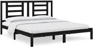 Rám postele černý masivní dřevo 180 × 200 cm Super King, 3104367 - Rám postele