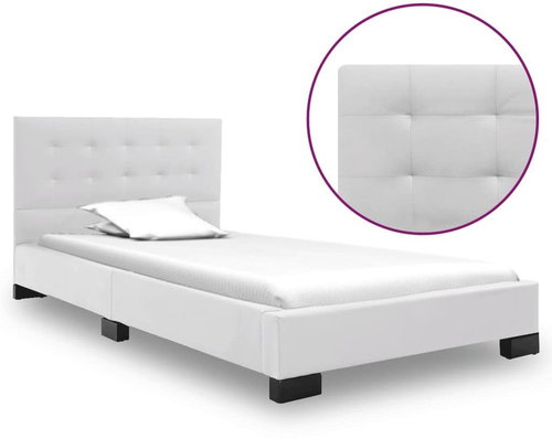 Bed frame white faux leather 120x200 cm - Bed Frame - Main image