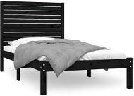 Rám postele čierny masívne drevo 90 × 200 cm, 3104597 - Rám postele