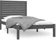 Rám postele šedý masivní dřevo 100 × 200 cm, 3104600 - Postel