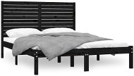 Rám postele černý masivní dřevo 140 × 200 cm, 3104612 - Rám postele