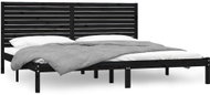 Rám postele černý masivní dřevo 200 × 200 cm, 3104632 - Postel