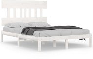 Rám postele biely masívne drevo 160 × 200 cm, 3104749 - Rám postele