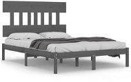 Rám postele sivý masívne drevo 160 × 200 cm, 3104750 - Rám postele