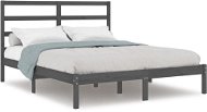 Rám postele sivý masívna borovica 160 × 200 cm, 3104945 - Rám postele