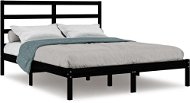 Rám postele černý masivní borovice 160 × 200 cm, 3104947 - Rám postele