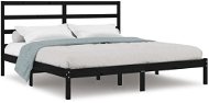 Rám postele černý masivní dřevo 180 × 200 cm Super King, 3104952 - Rám postele