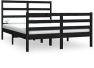 Rám postele černý masivní borovice 150 × 200 cm King Size, 3105015 - Rám postele