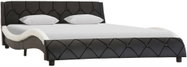 Bed frame black and white faux leather 160x200 cm - Bed Frame
