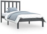 Rám postele šedý masivní borovice 90 × 200 cm, 3105147 - Postel