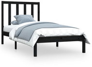 Rám postele černý masivní borovice 90 × 200 cm, 3105149 - Postel