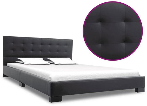 Bed frame black faux leather 140x200 cm - Bed Frame - Main image