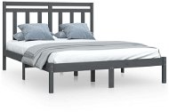 Rám postele sivý masívne drevo 150 × 200 cm King Size, 3105257 - Rám postele