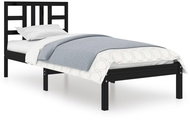 Rám postele černý masivní dřevo 90 × 200 cm, 3105394 - Postel