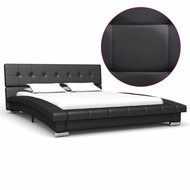 Bed frame black faux leather 200x120 cm - Bed Frame