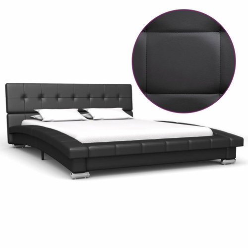 Bed frame black faux leather 200x120 cm - Bed Frame - Main image