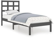 Rám postele šedý masivní dřevo 90 × 200 cm, 3105457 - Postel