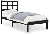 Rám postele černý masivní dřevo 90 × 200 cm, 3105459 - Postel