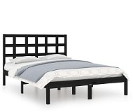 Rám postele černý masivní dřevo 180 × 200 cm Super King, 3105489 - Rám postele