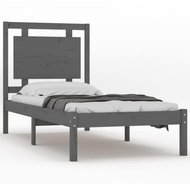 Rám postele šedý masivní dřevo 90 × 200 cm, 3105522 - Postel