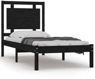 Rám postele černý masivní dřevo 90 × 200 cm, 3105524 - Postel