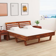 Bed frame solid acacia wood 160x200 cm - Bed Frame