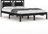 Rám postele černý masivní dřevo 120 × 200 cm, 3105534 - Postel