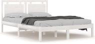 Rám postele bílý masivní dřevo 150 × 200 cm King Size, 3105541 - Rám postele