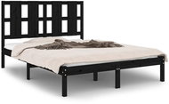 Rám postele černý masivní borovice 120 × 200 cm, 3105599 - Postel