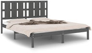 Rám postele šedý masivní dřevo 150 × 200 cm King Size, 3105607 - Rám postele