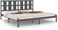 Rám postele šedý masivní dřevo 180 × 200 cm Super King, 3105617 - Rám postele