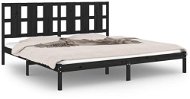 Rám postele čierny masívne drevo 180 × 200 cm Super King, 3105619 - Rám postele