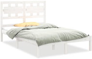 Rám postele bílý masivní dřevo 150 × 200 cm King Size, 3105671 - Rám postele