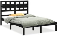 Rám postele černý masivní dřevo 150 × 200 cm King Size, 3105674 - Rám postele
