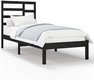 Rám postele černý masivní dřevo 90 × 200 cm, 3105784 - Postel