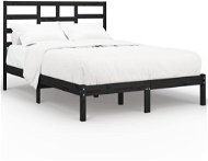 Rám postele čierny masívne drevo 120 × 200 cm, 3105794 - Rám postele