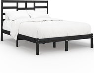Rám postele černý masivní dřevo 140 × 200 cm, 3105799 - Postel