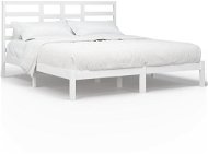 Rám postele bílý masivní dřevo 180 × 200 cm Super King, 3105811 - Rám postele