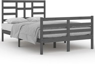 Rám postele šedý masivní dřevo 120 × 200 cm, 3105857 - Postel