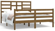 Rám postele medově hnědý masivní dřevo 150 × 200 cm King Size, 3105868 - Rám postele