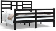 Rám postele černý masivní dřevo 150 × 200 cm King Size, 3105869 - Rám postele