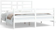 Rám postele bílý masivní dřevo 160 × 200 cm, 3105871 - Postel