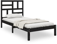 Rám postele černý masivní dřevo 90 × 200 cm, 3105939 - Postel