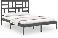 Rám postele šedý masivní dřevo 120 × 200 cm, 3105947 - Postel