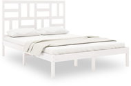 Rám postele bílý masivní dřevo 140 × 200 cm, 3105951 - Postel