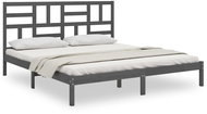 Rám postele šedý masivní dřevo 180 × 200 cm Super King, 3105967 - Postel