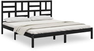 Rám postele černý masivní dřevo 180 × 200 cm Super King, 3105969 - Postel