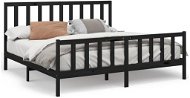 Rám postele černý masivní borovice 200 × 200 cm, 3106727 - Rám postele